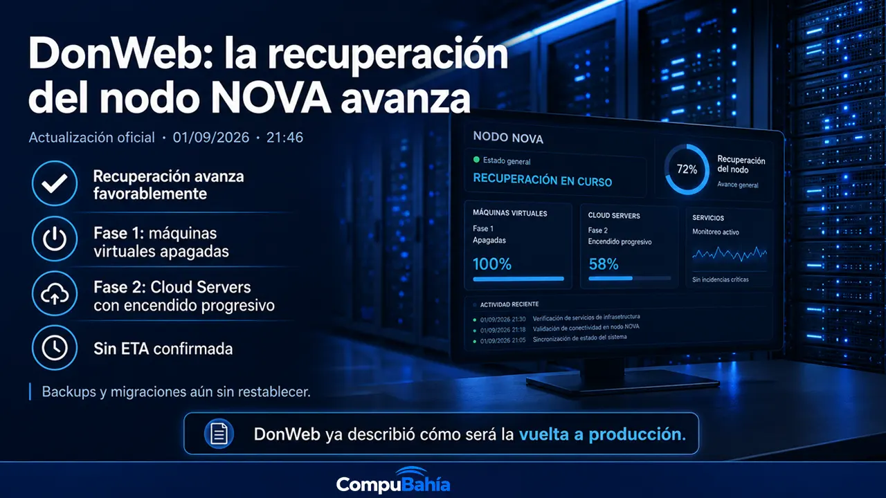 DonWeb: la recuperación del nodo NOVA avanza y ya definieron cómo volverán los Cloud Servers