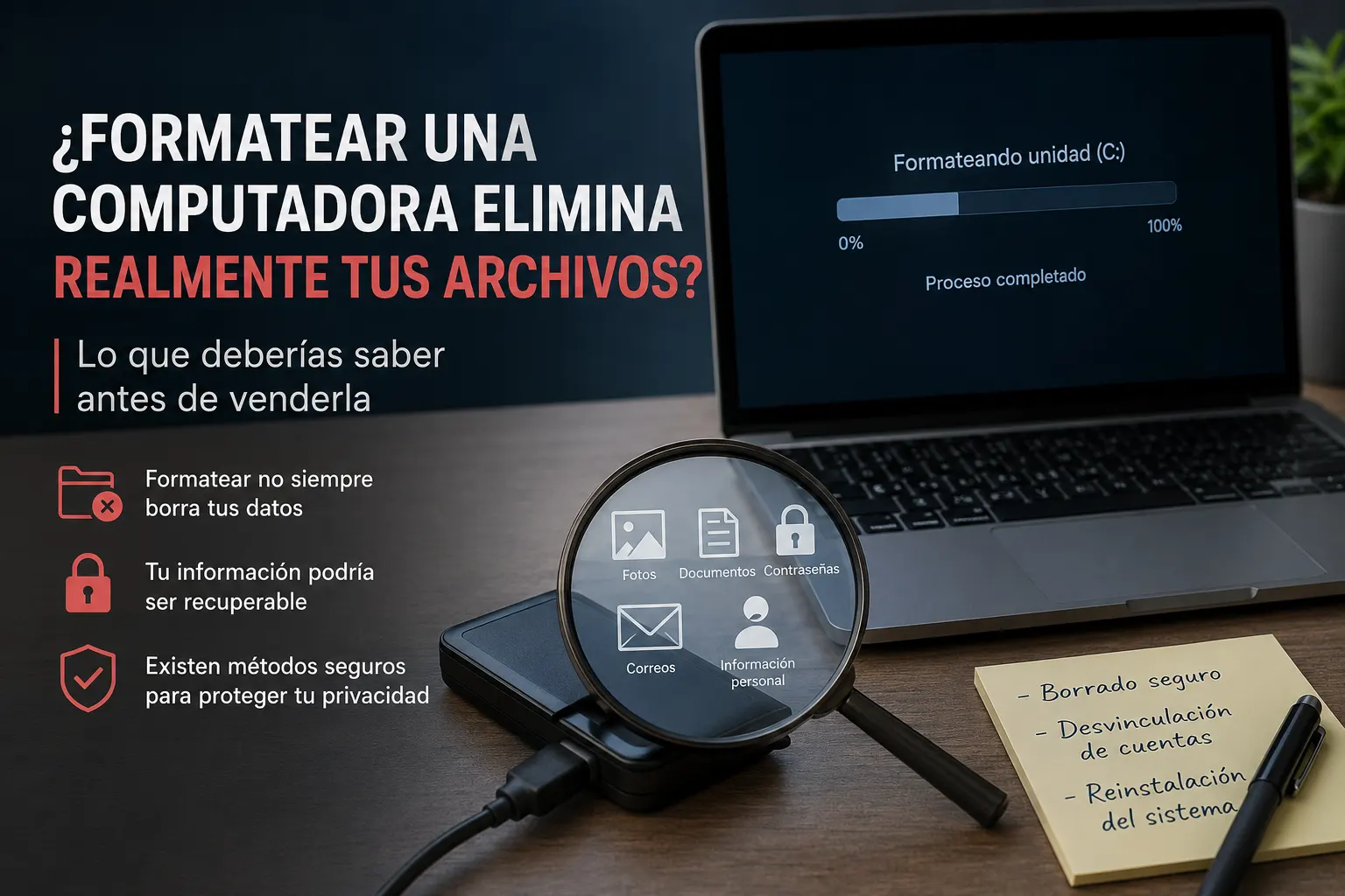 ¿Formatear una computadora elimina realmente tus archivos? Lo que deberías saber antes de venderla